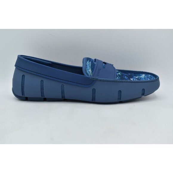 SWIMS Mens Size 9 Ensign Blue Printed Penny Loafers Shoes display picture 1